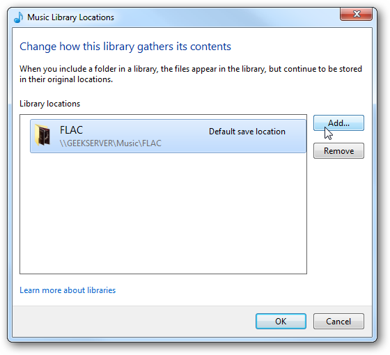 Только FLAC директория в библиотеке