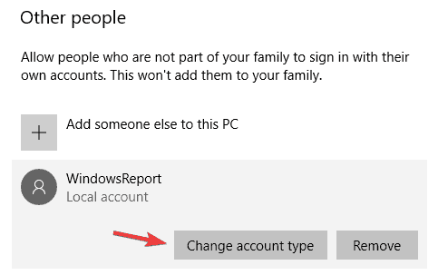 Смена типа учётной записи на Администратор