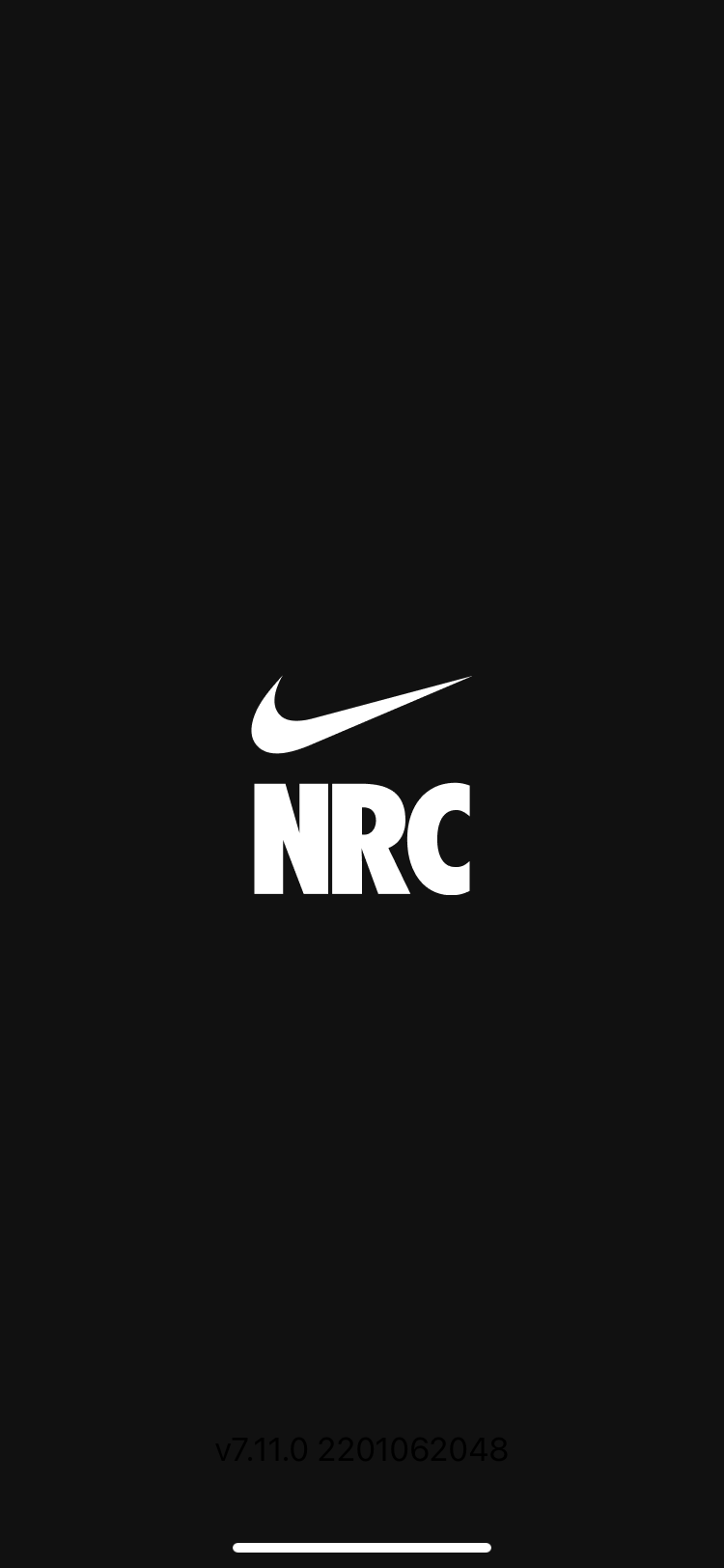 Экран запуска приложения Nike Run Club