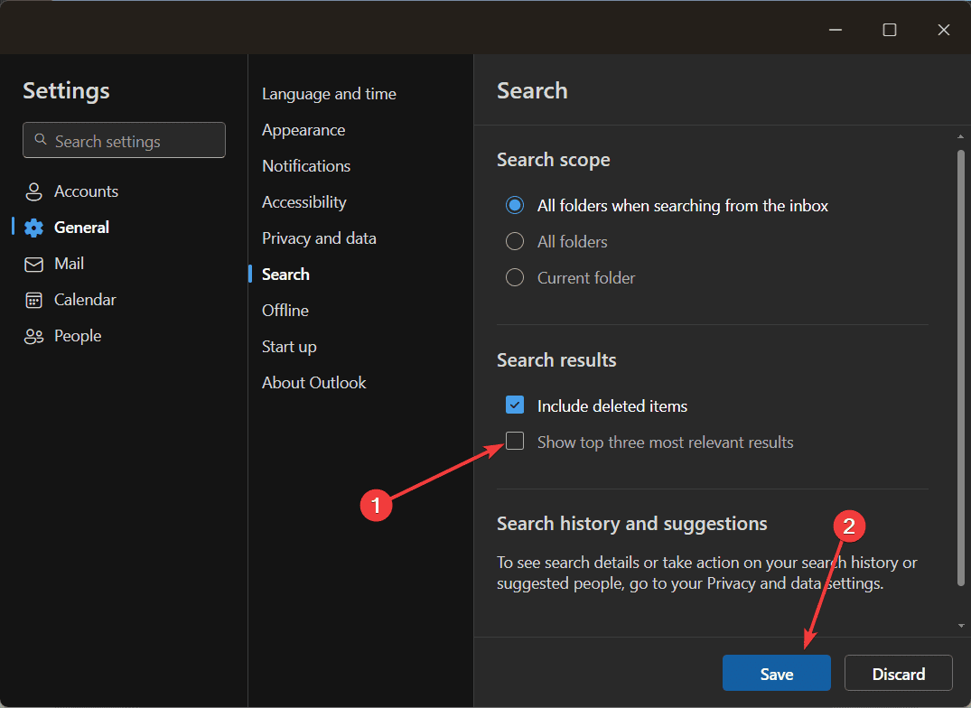 Опция отключения трёх верхних результатов