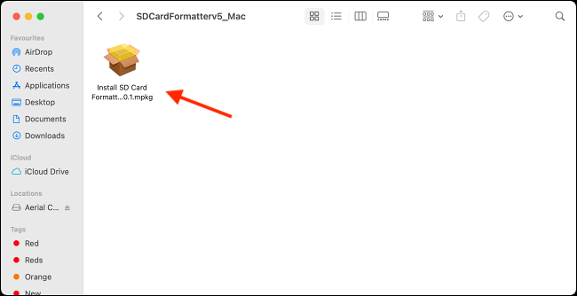 Запустите инсталлятор SD Card Formatter