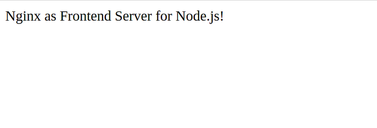 Скриншот страницы Node.js, обслуживаемой через Nginx