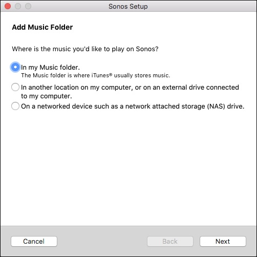 Выбор папки с подкастами