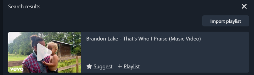 Опция импорта плейлиста YouTube в Watch2Gether