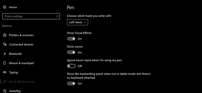 Параметры-Pen-and-Windows-Ink-в-Settings