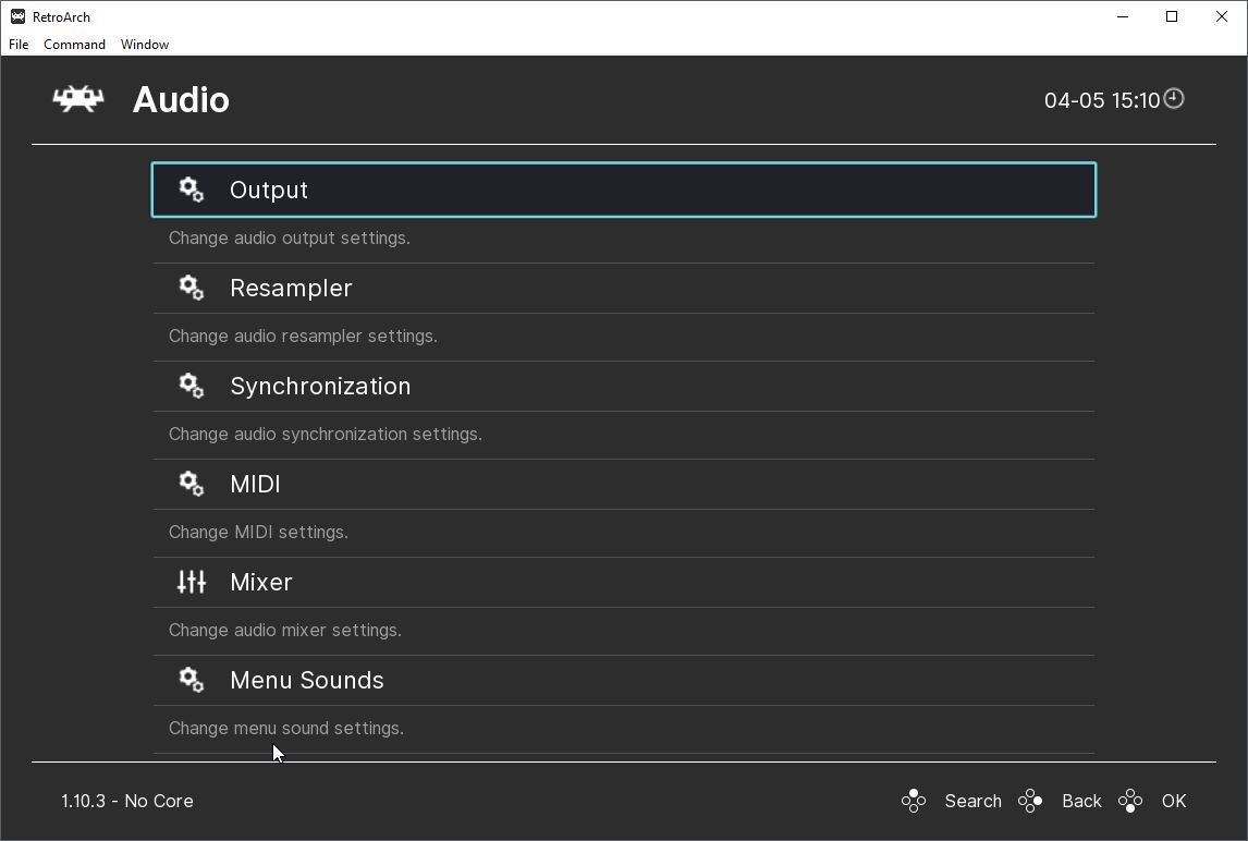 Настройки аудио и устройство вывода