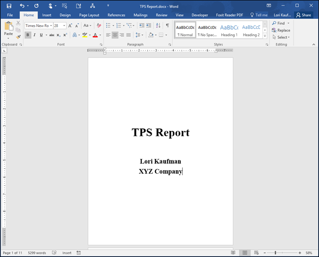 Титульная страница с текстом, выровненным по центру вертикали