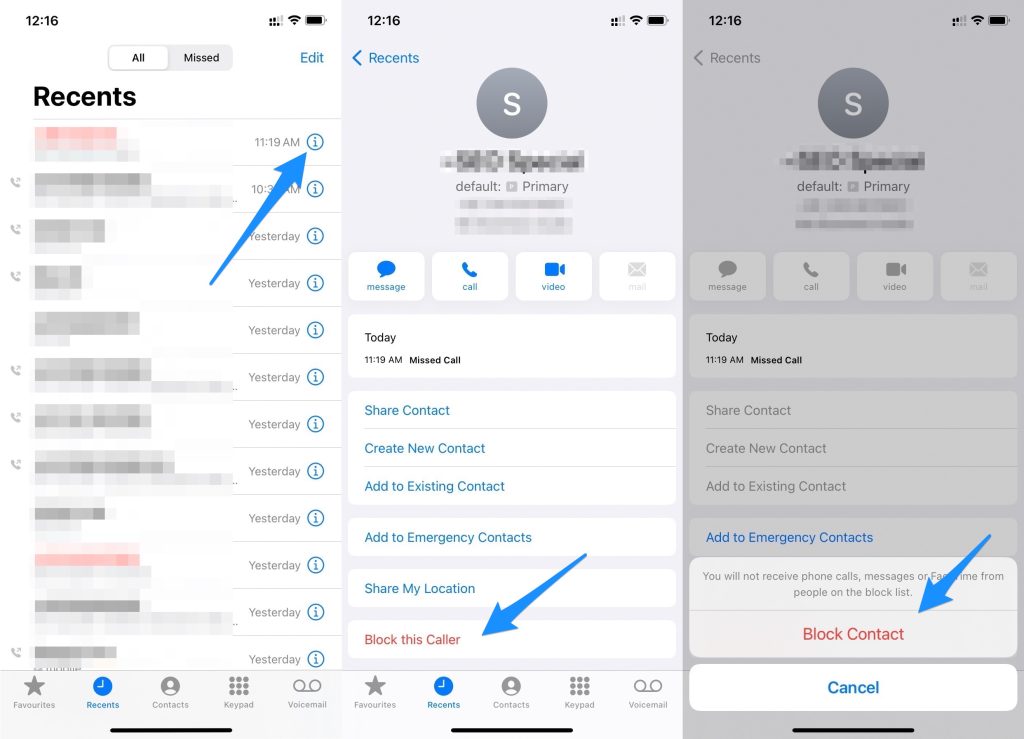 Интерфейс FaceTime на iPhone