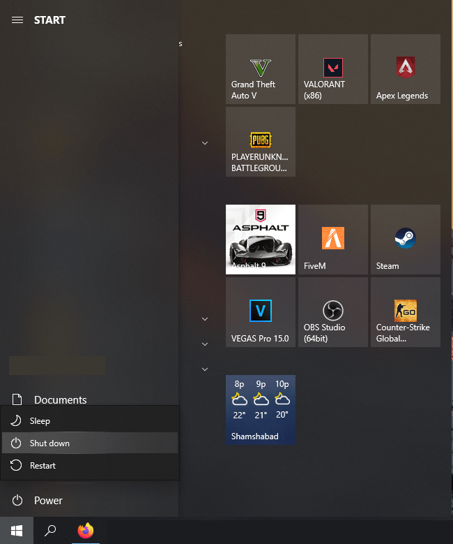 Выключение Windows