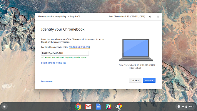 Создание восстановительного носителя для Chromebook