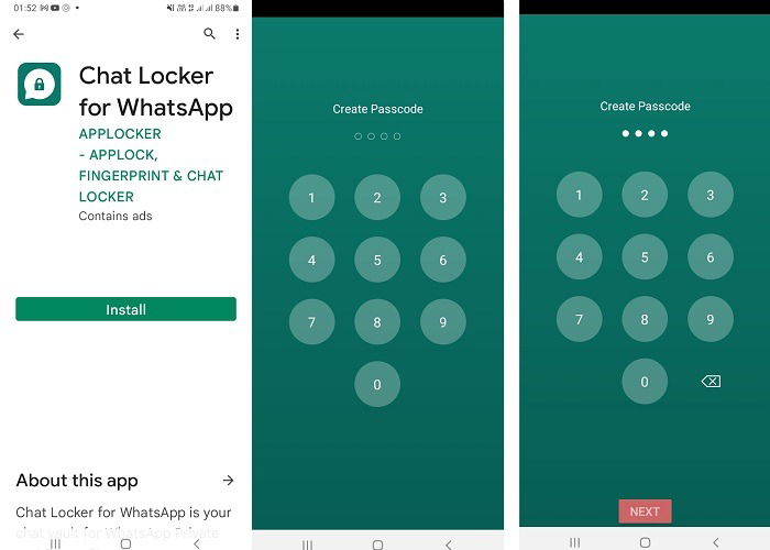 Главный экран Chat Locker for WhatsApp