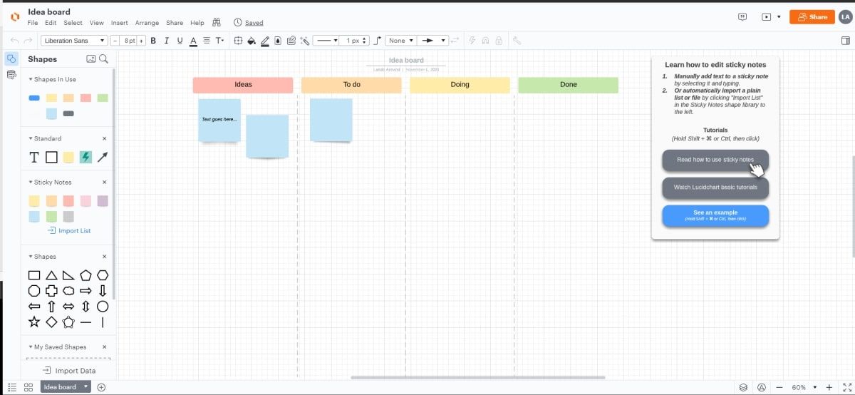 интерфейс Lucidchart с диаграммами
