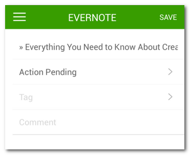 Dolphin経由でEvernoteに送ったページがノートになっている表示のスクリーンショット