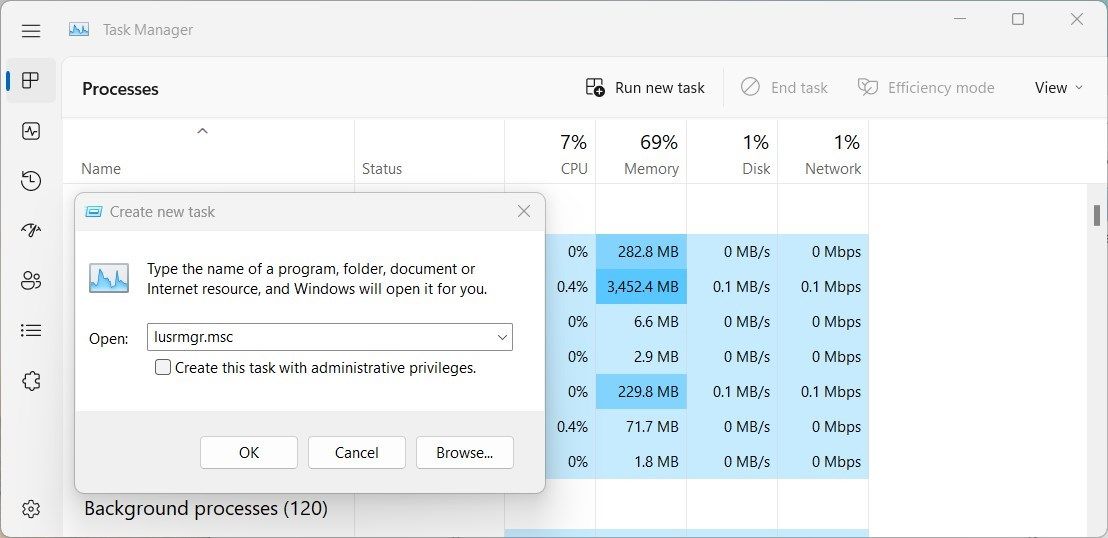 Открыть через Диспетчер задач