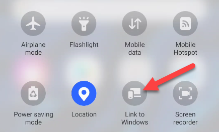 Плитка Link to Windows в Быстрой настройке Samsung