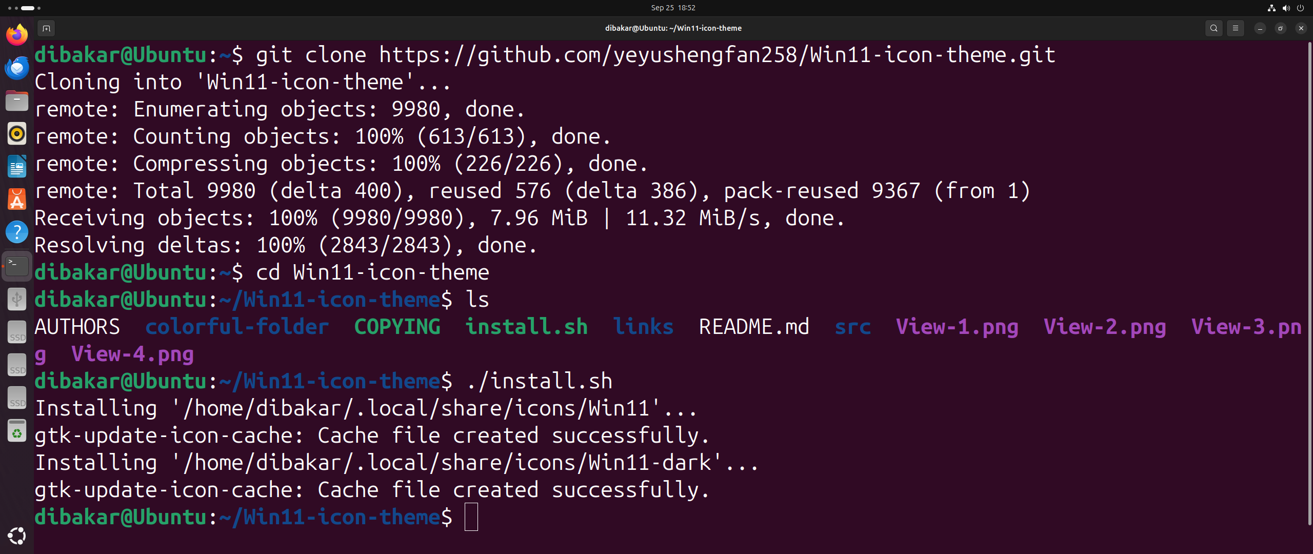 Установка иконок Win11.