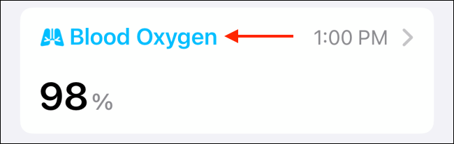 Choose Blood Oxygen from Health App