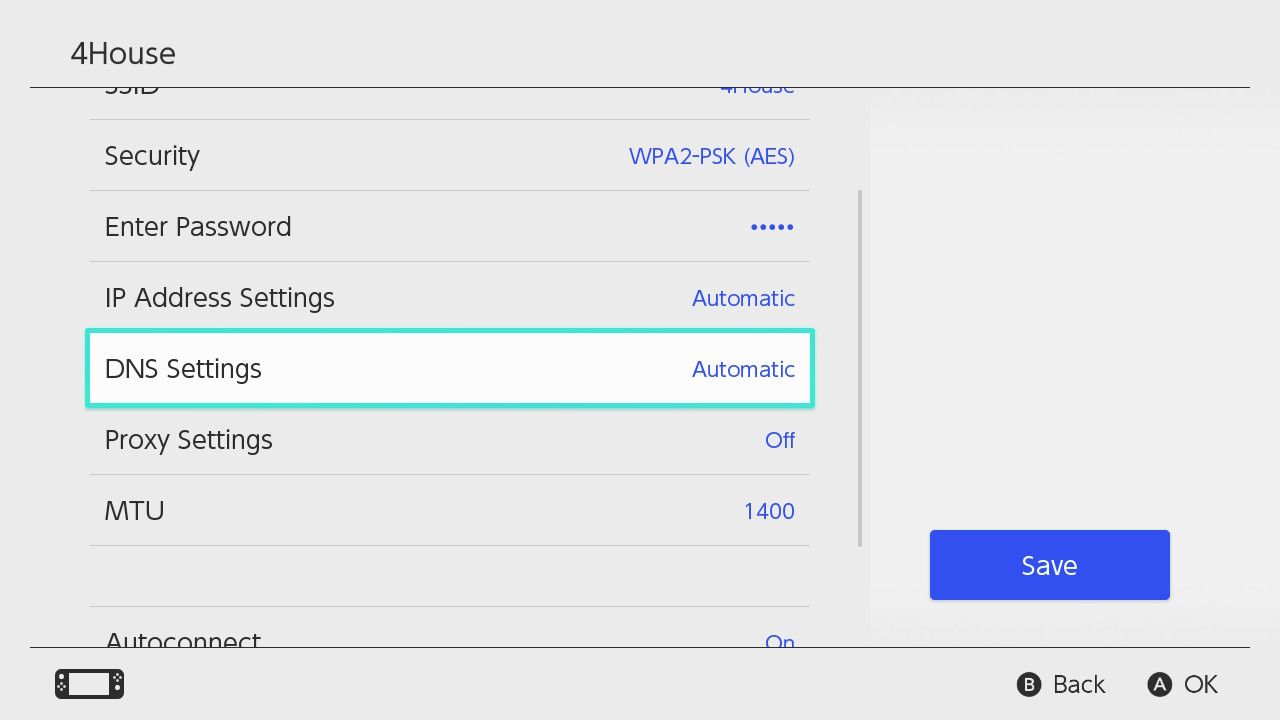 Select «DNS Settings.»