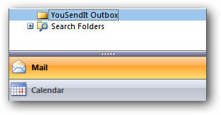 Папка Outbox плагина YouSendIt в Outlook