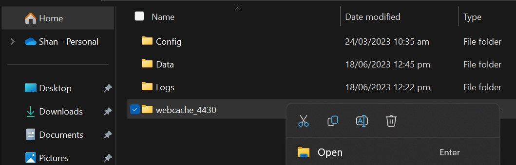 Удаление папки webcache в профиле Epic Games Launcher