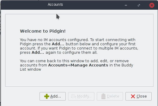 Добавление аккаунта в Pidgin