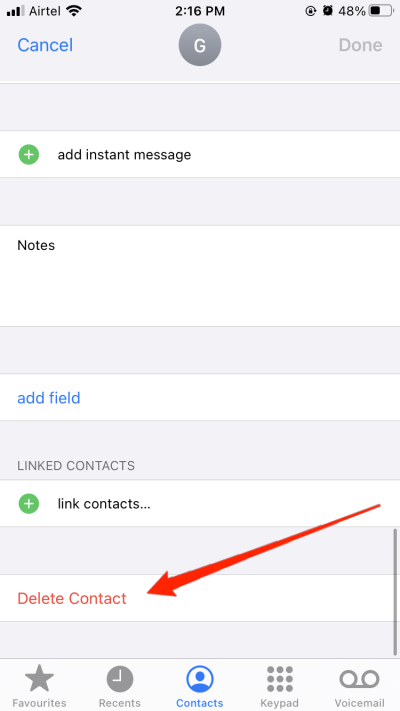 Удаление дубликата вручную на iPhone