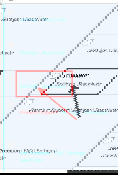 Wordpress Installed Plugins GTM4WP Settings