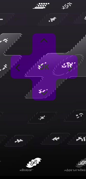Мобильное приложение Roku Remote на экране Android