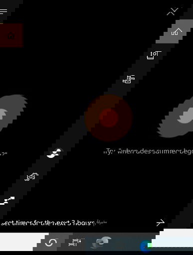 Настройка таймера через Cortana: отсчёт времени