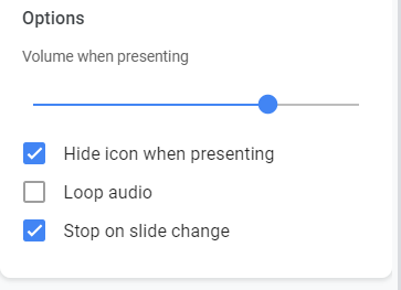 Дополнительные опции воспроизведения аудио.