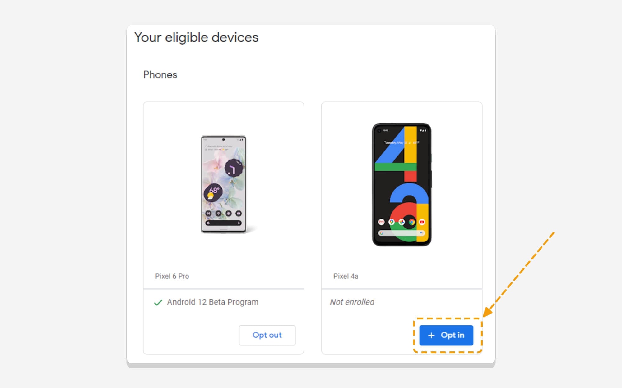 qr eligible devices for android beta