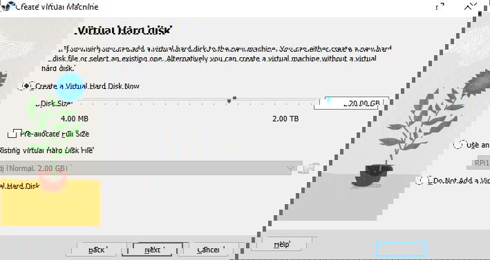 Параметры виртуального жесткого диска в VirtualBox