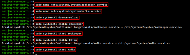 Схема настройки Zookeeper и Kafka как сервисов systemd