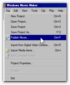 Публикация или экспорт видео из Windows Movie Maker