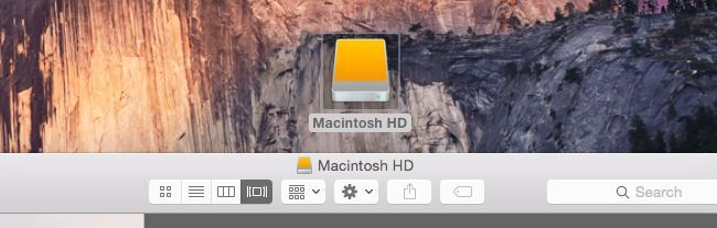 Finder с подключённым диском 'Macintosh HD'