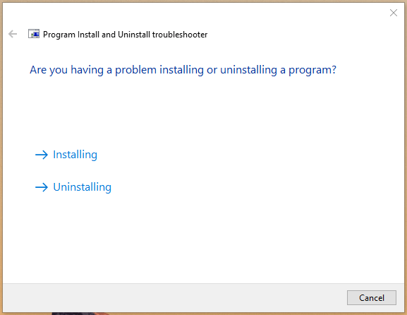 Opciones Instalar o Desinstalar