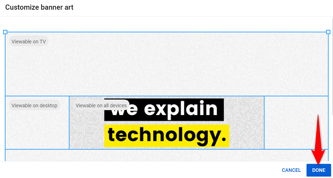 Нажмите «Готово», чтобы подтвердить предпросмотр баннера.