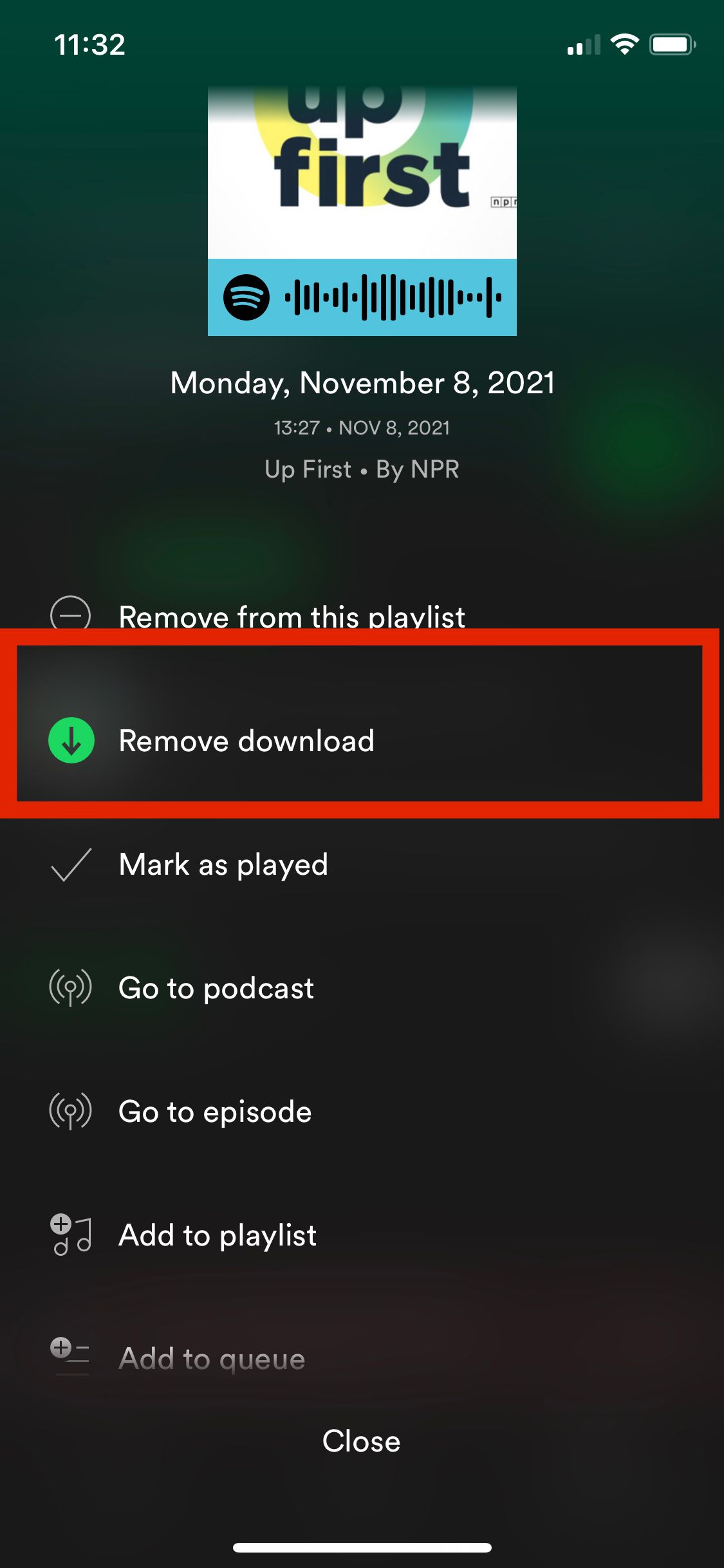 spotify remove download