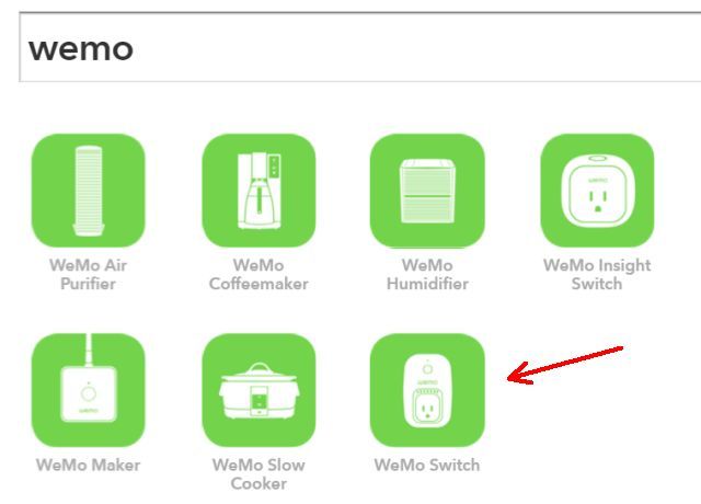 Подключение WeMo в IFTTT и выбор действия выключения