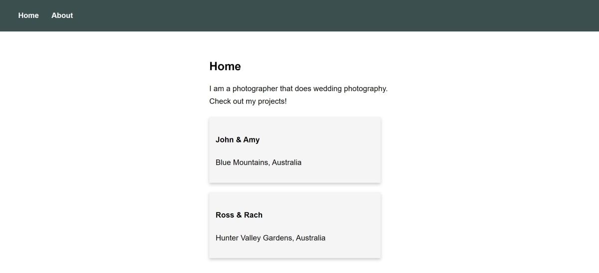 Главная страница Angular с контентом