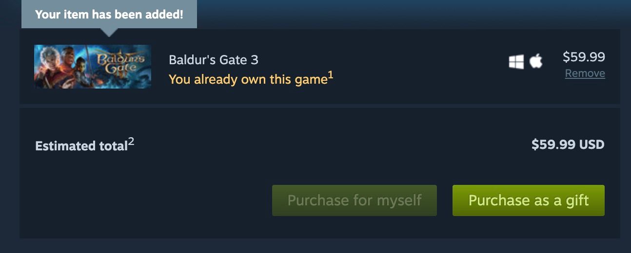 Страница Baldur's Gate 3 в магазине Steam