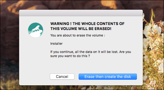 Выбор диска в DiskMaker X