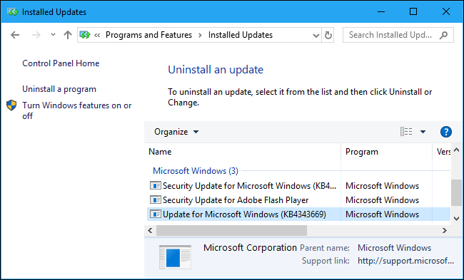 Иконки обновлений Windows и системных файлов
