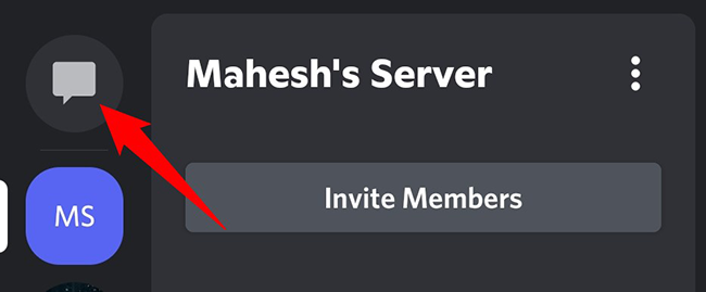 Иконка «Личные сообщения» на панели слева.