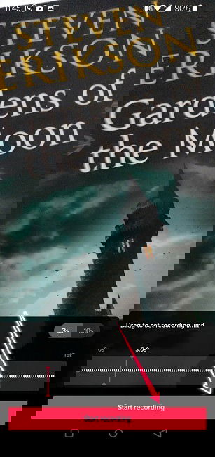 Выбор временного интервала для записи в TikTok