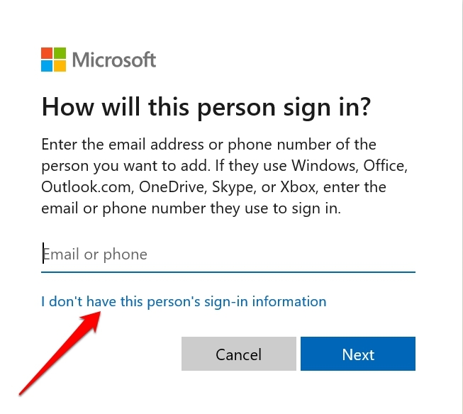 создание пользователя без учётной записи Microsoft