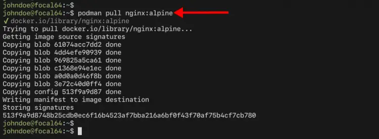 Загрузка образов Podman