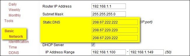 Настройка статических DNS в прошивке Tomato на Linksys