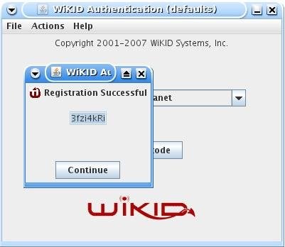 Окно подтверждения регистрации пользователя в WiKIDAdmin