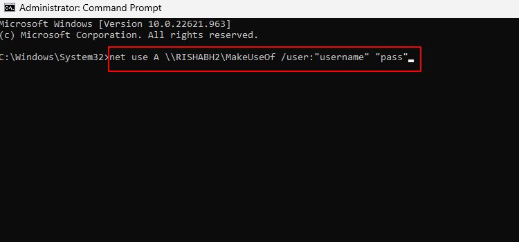 Mapping In Command Prompt